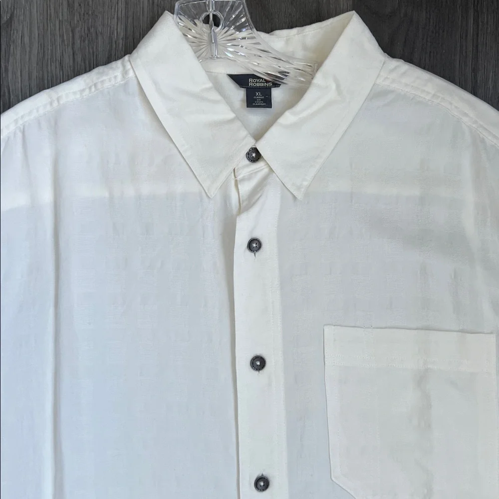Royal Robbins San Juan Dry Off White Button Down Shirt, Men’s XL, 89% Modal - Picture 4 of 9
